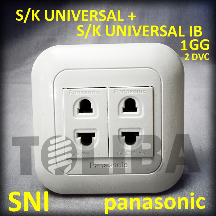 stopkontak + stop kontak double universal ib panasonic wej10919 SNI