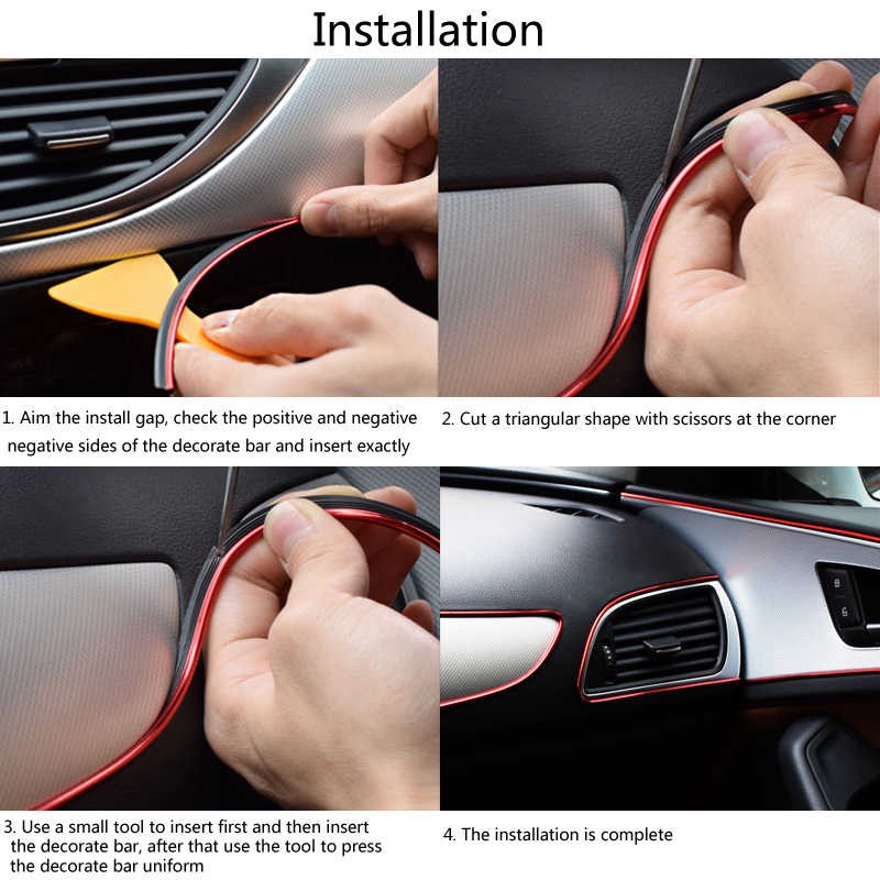 Strip (5 Meter) Panel Dashboard Interor Mobil | Car List Lis Decoration PintuTrim