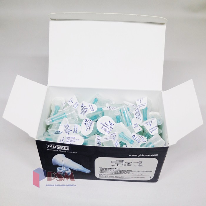 Pen Needle Jarum Insulin Gidcare 32G x 5mm / sejenis Ultra-Fine BD Box