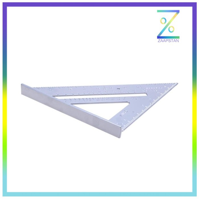 VKTECH Penggaris Siku Mistar Triangle Ruler Aluminium - VK18 - Gray