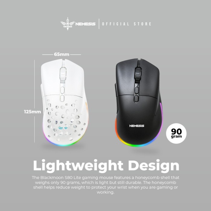 Mouse Gaming Wireless NYK Nemesis S80 Lite S 80 Blackmoon S80