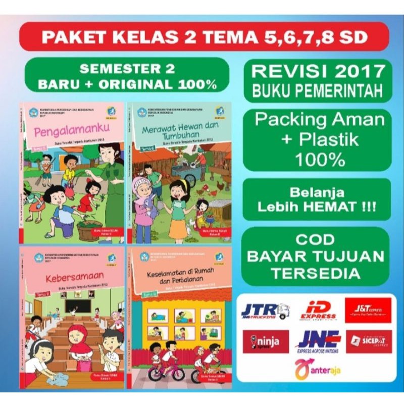 Harga satuan!! Buku siswa tematik k13 kelas 2 tema 1 sampe 8 revisi 2017/2018