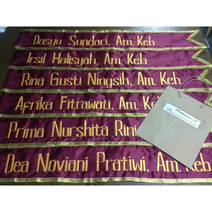 Sash-Selempang- Selempang Wisuda Bordir -Selempang-Sash.