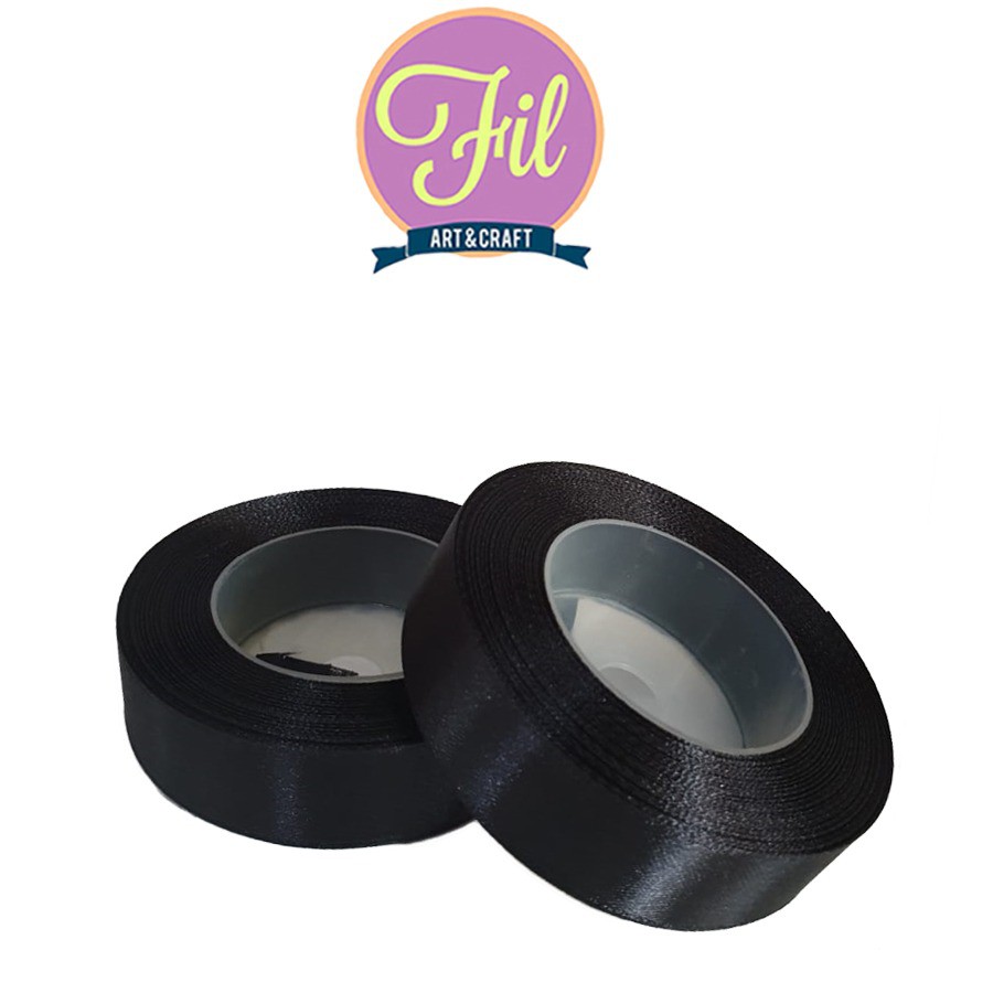 

Pita Satin Hitam 1 inch Sedang / Pita Kain Hitam 1" / Pita Satin 1inch