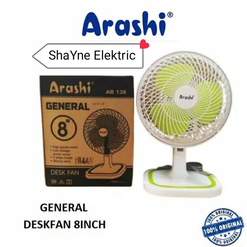 Kipas angin duduk meja ARASHI general fan 8 inci AR 138