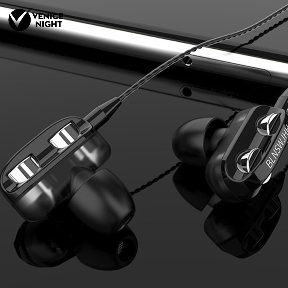 Earphone In-Ear Stereo Heavy Bass Dengan Kabel Dan Mic Untuk Olahraga