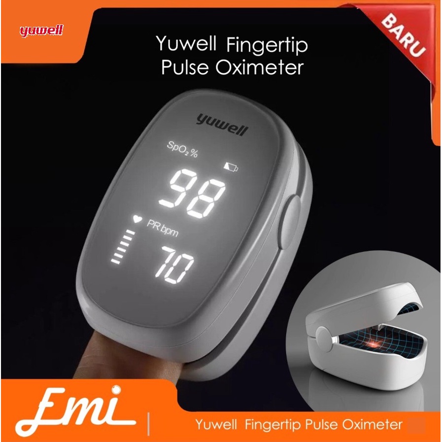 Yuwell YX102 Oxymeter Alat Pengukur Detak Jantung Kadar Oksigen Fingertip Oximeter
