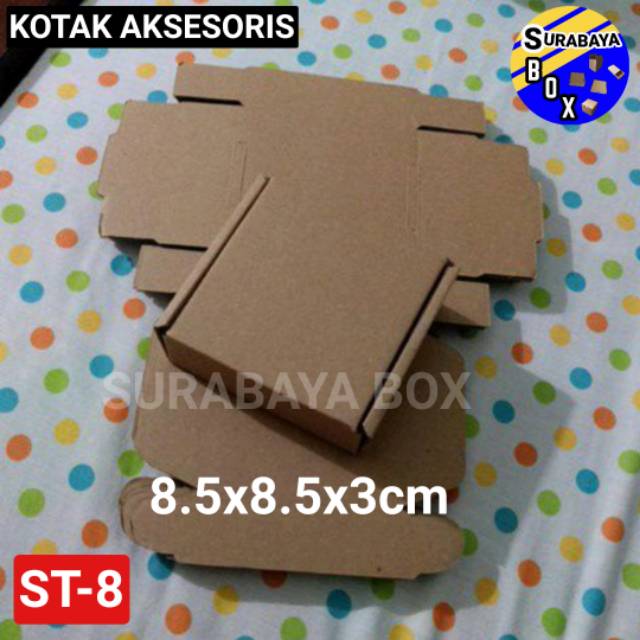 

KOTAK AKSESORIS ST-8 KARDUS COKLAT POLOS ST8 KADO GIFT BOX DUS PACKING