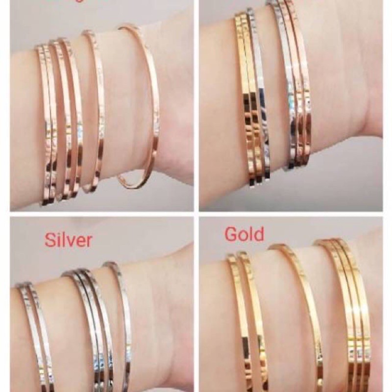 Gelang keroncong titanium wanita set 6 anti karat