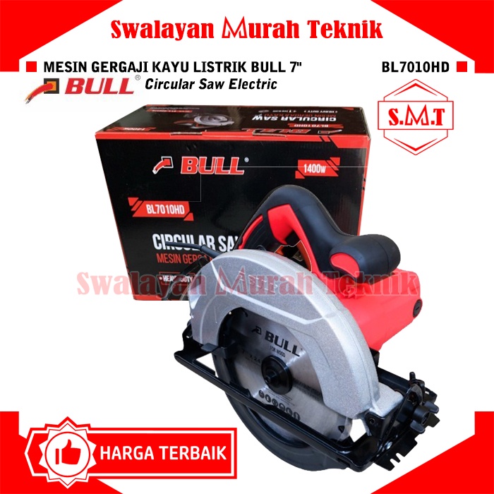 Mesin Gergaji Kayu Listrik BULL BL7010HD 7" Circular Saw Electric