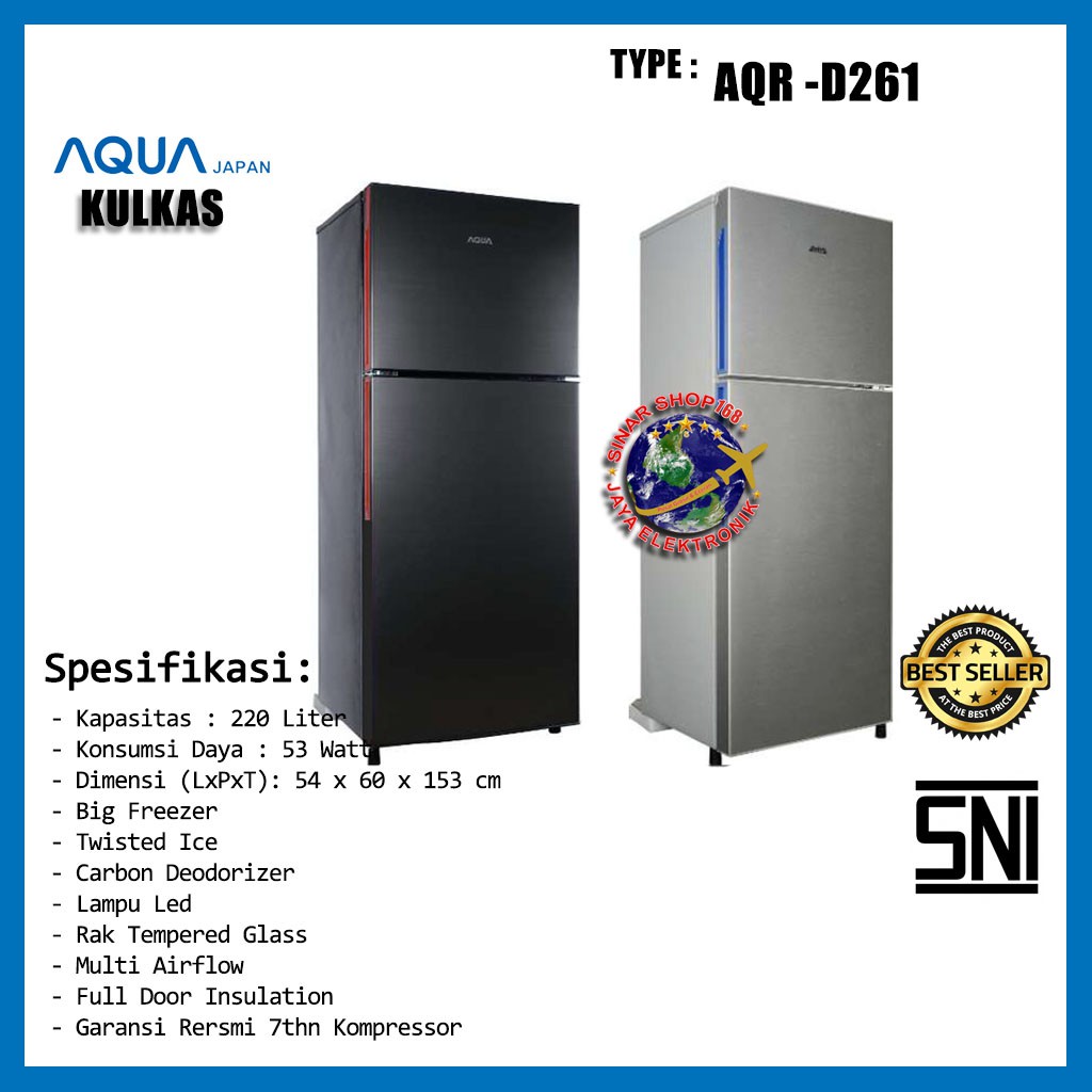 Kulkas AQUA AQR -D261 KHUSUS AREA BOGOR