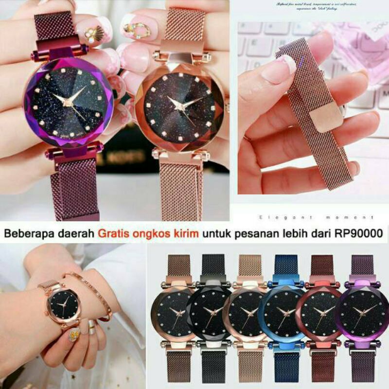 (Grosir)Jam Tangan Wanita (D) Mata Strap Magnet(Terima Cod)