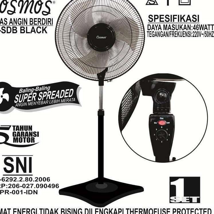 Kipas Angin Cosmos  Stand Fan 16-SDB 16 Inch Original Garansi Resmi 1 Tahun