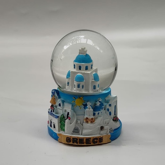 Souvenir snow globe oleh oleh negara Greece