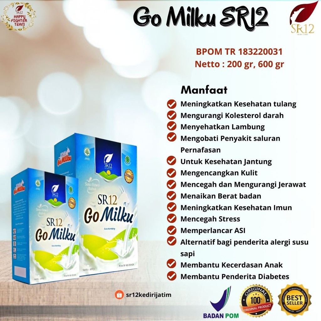 

Gomilku sr12 / Susu kambing etawa / Susu kesehatan/ Ikan gabus / Daun kelor / Madu