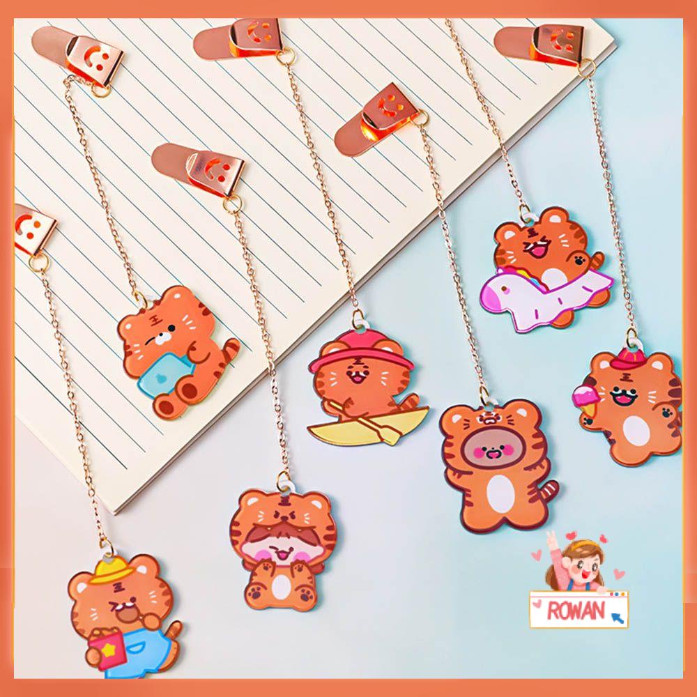 ROW Kawaii Books Clips Cartoon Book Markers Metal Bookmark Office &amp; School Supplies Kids Gift Stationery Novelty Decor For Book