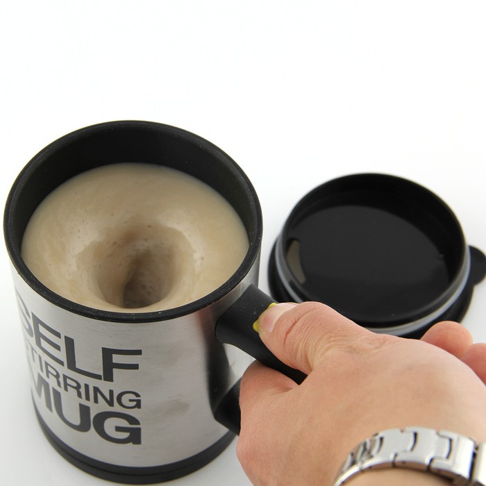 Automatic Self Stirring Mug Steering Coffee Cup Gelas Aduk Otomatis simple ringkas muda