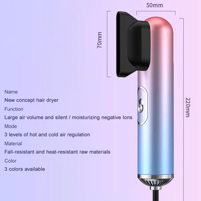 Hair Dryer Ion Negatif Suhu Konstan Panas Dan Dingin Portabel Untuk Perawatan Rambut