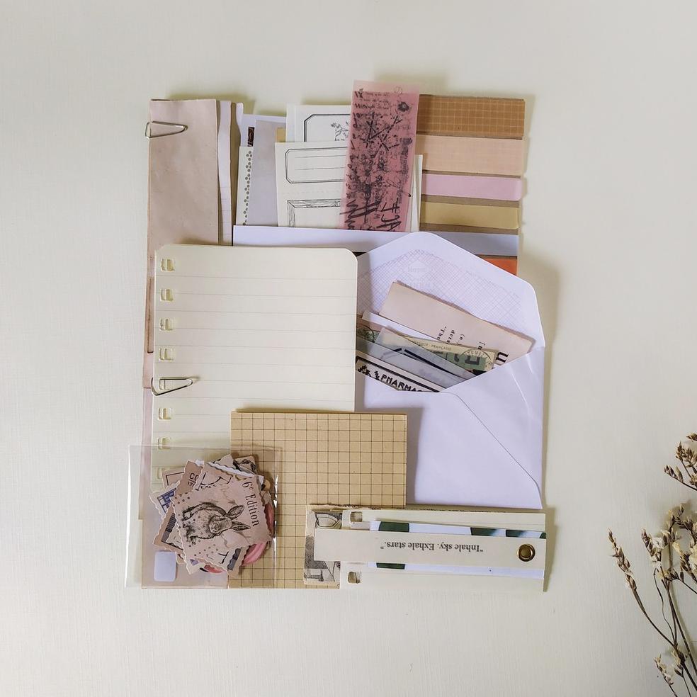 

[PROMO RY969] Journal Kit Bujo Vintage Journaling Kit Aesthetic Jurnal Kit 120pcs Medium Bundle Terbaru