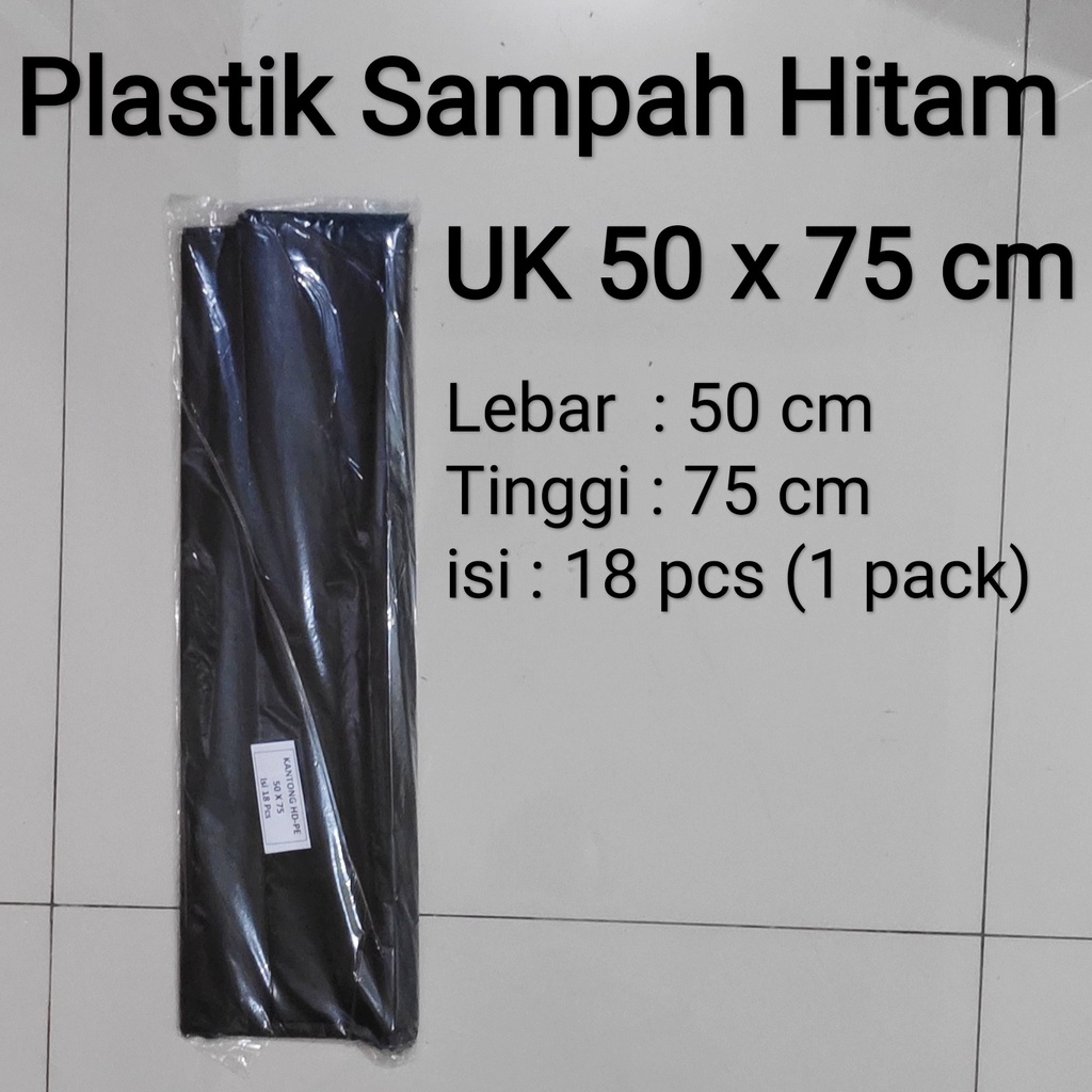 Khusus Gosend Plastik sampah  (isi 50 bks) - trashbag hitam semua ukuran