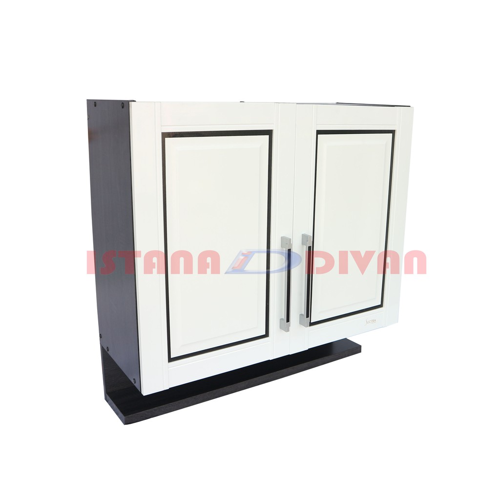Kitchen set atas lemari gantung 2 pintu dengan rak bumbu