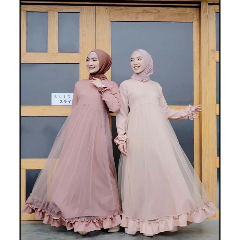꧁𓊈𒆜𝕭𝕿𝕮𒆜𓊉꧂ GAMIS BRUKAT PAYUNG BUSUI BUMIL REMAJA DEWASA DRESS WANITA MUSLIM BROKAT RENA REAL PICT Ga
