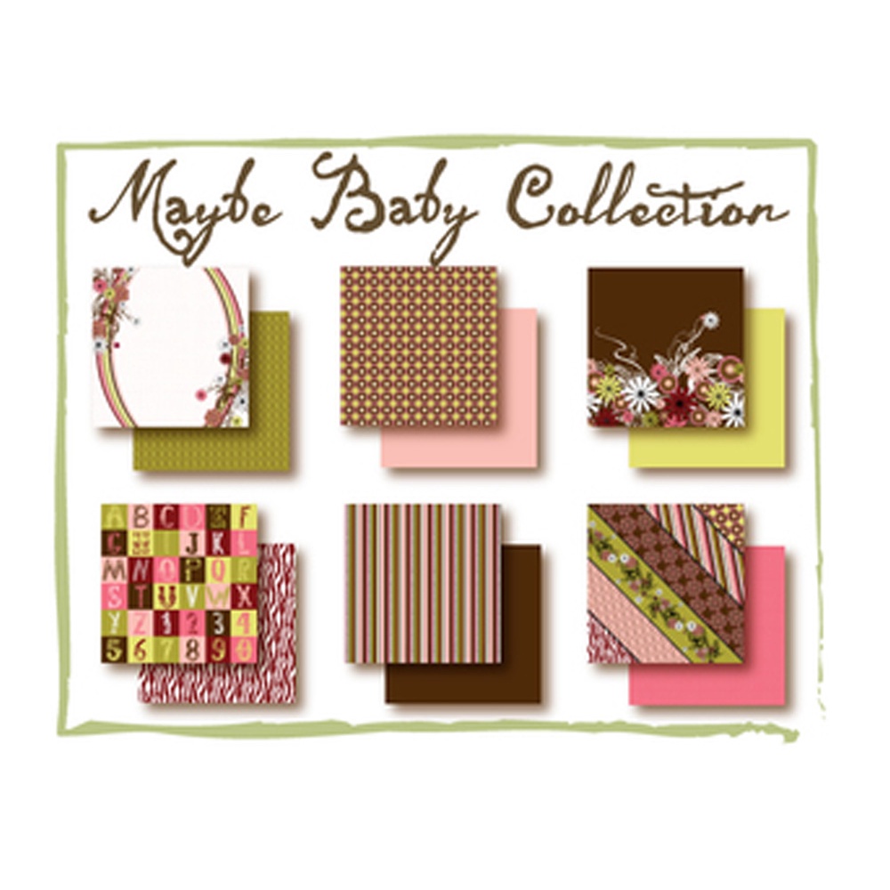 

12x12 Paket Kertas Scrapbooking "Maybe Baby" (12 lembar & 1 diecut)