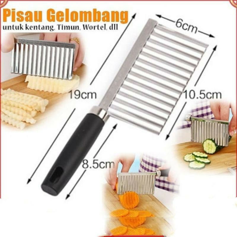 PISAU GELOMBANG PISAU POTONG KENTANG WORTEL TIMUN PISAU HIAS ACAR PISAU WAVY PISAU BERGELOMBANG PISAU DAPUR UNIN PISAU HIAS PUDING PISAU HIAS BUAH STAINLESS PISAU HIAS BERGELOMBANG PISAU UNIK PISAU DAPUR ALAT POTONG ALAT HIAS DAPUR ALAT HIAS MAKANAN