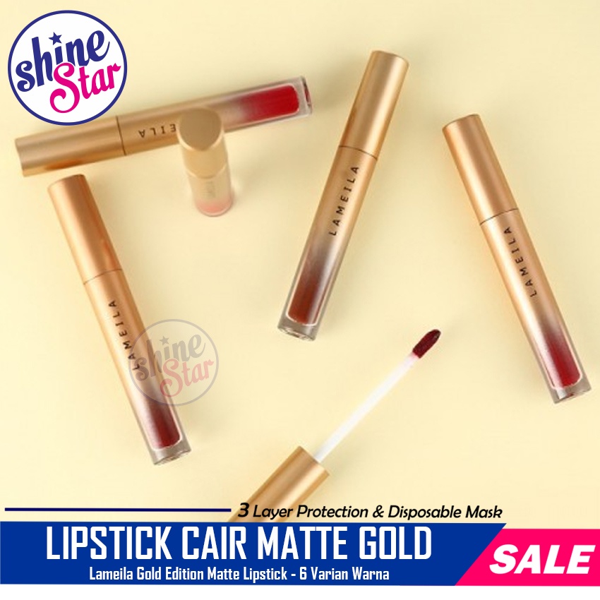 [READY-JKT] Lipstik Ala Korea Lameila GOLD Edition Lipstik Matte / Lipstik Tahan Lama Anti Air / Lipstick Lip Cream Lip Balm Lipgloss - Lipstik Tahan Lama Anti Air 24 Jam Korea / Pelembab Pemerah Bibir Alami - Lipstik Korea Tahan Lama Anti Air