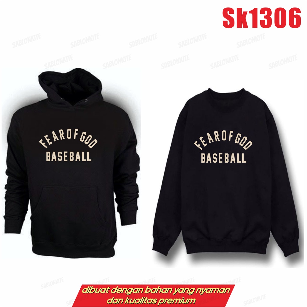 MURAH!!! SWEATER HOODIE SUGA FEAR BASEBALL SK1306 UNISEX FLEECE