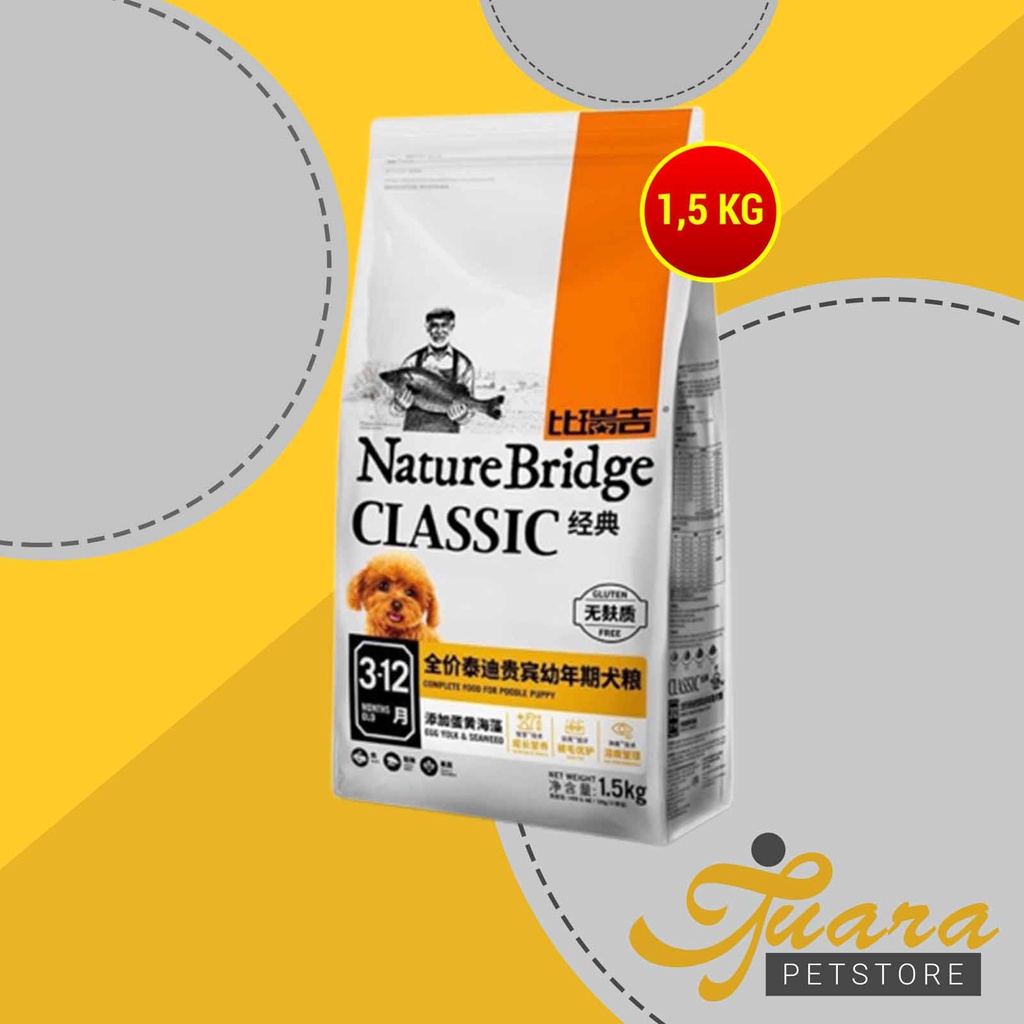 Nature Bridge Poodle Puppy Makanan Anak Anjing Dog Food Dry 1.5 KG
