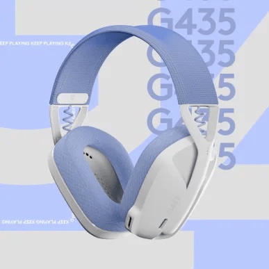 Logitech G435 LIGHTSPEED Wireless Gaming Headset - White And Lilac