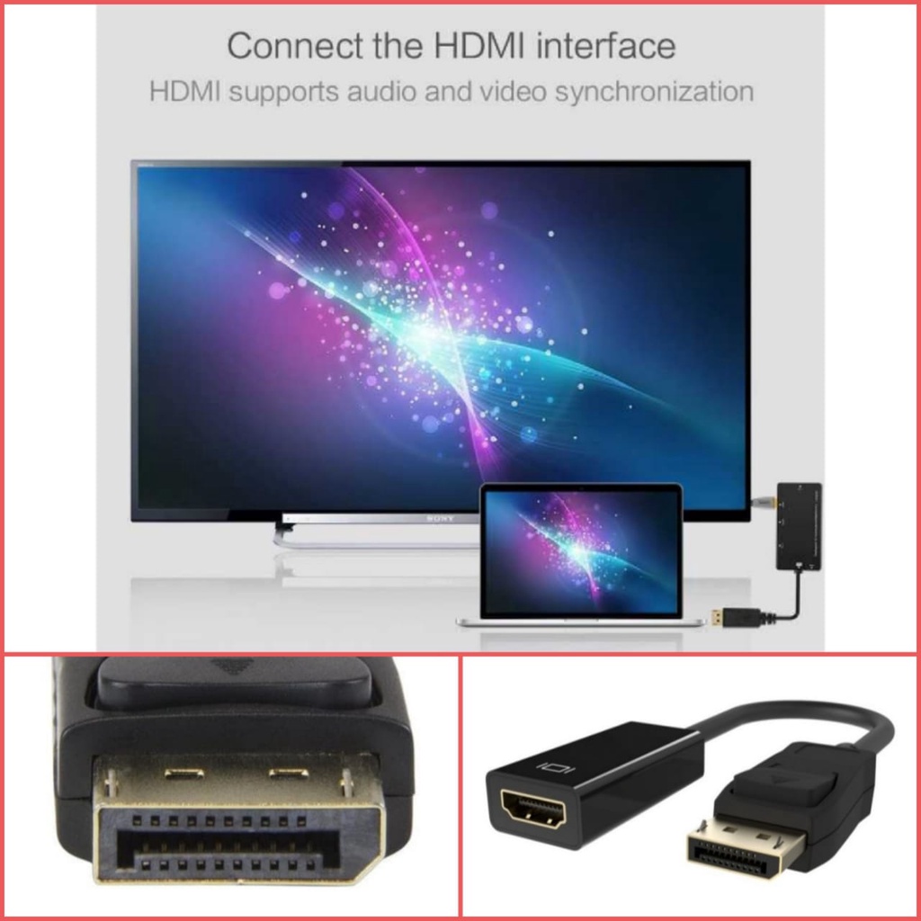 Kabel Adapter Converter DisplayPort to HDMI DP TO HDMI