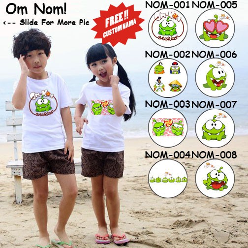 [FREE NAMA] Kaos Anak Om Nom / Cut The Rope