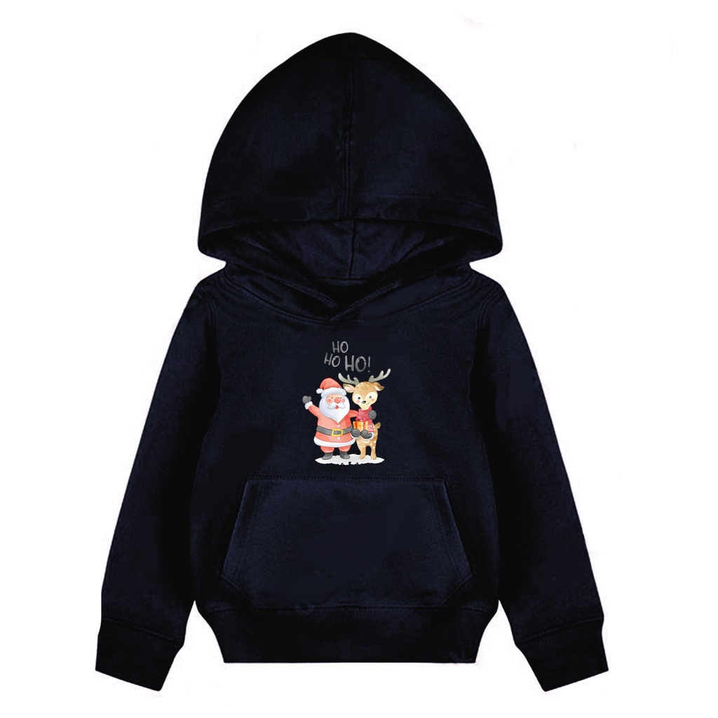 Hoodie Anak Ho Ho Ho Sweater Pakaian Fleece Anak M - XL