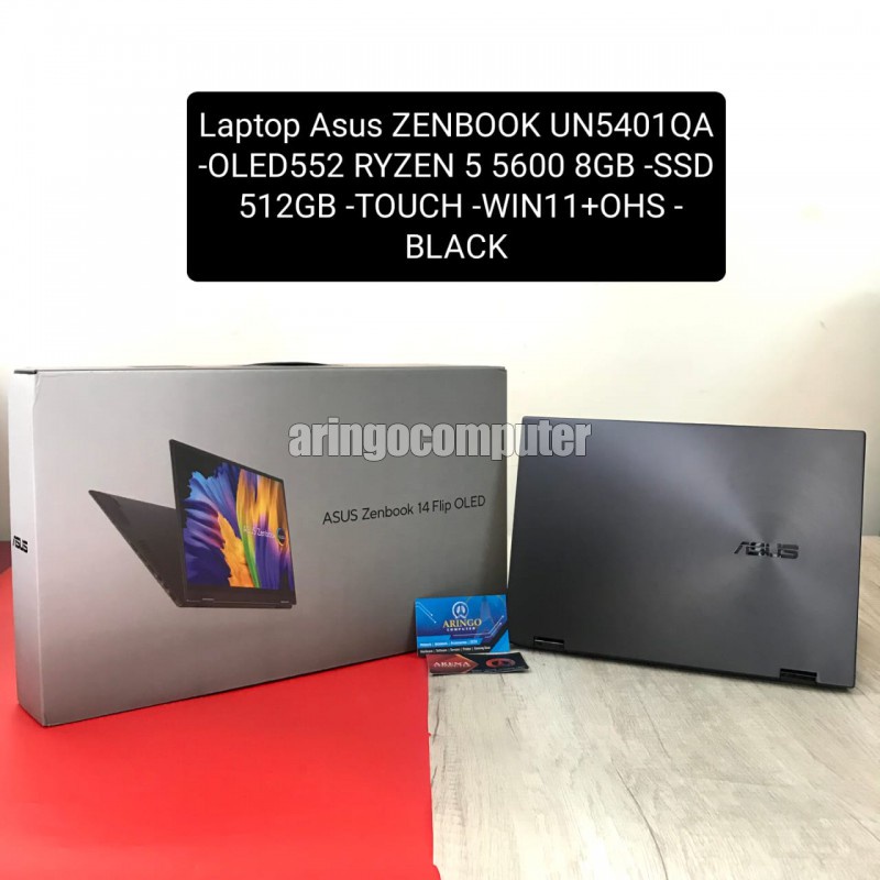 Laptop Asus ZENBOOK UN5401QA-OLED552 RYZEN 5 5600 8GB -SSD 512GB -TOUCH -WIN11+OHS -BLACK