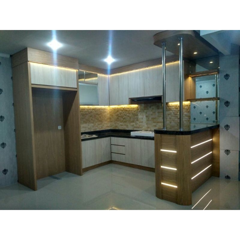 PROMO Kitchen Set Minimalis Custom Termurah HPL| Tahan Lama | Lemari Dapur (bukan pvc)