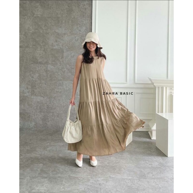 Dress lekbong wanita polos zahra basic