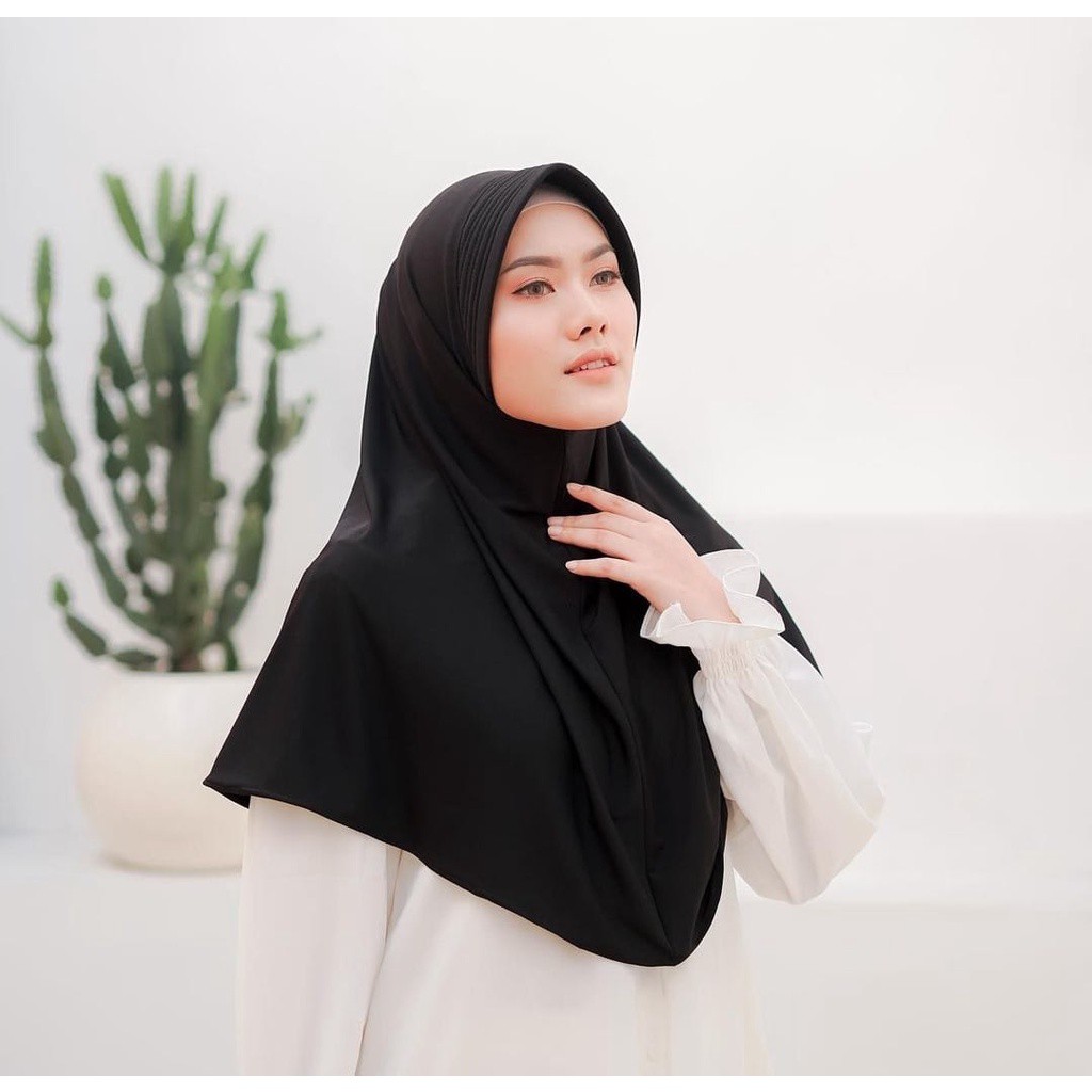 BERGO HAMIDAH MENUTUP DADA / DAILY HIJAB PET ANTEM JERSEY PREMIUM 100% ORIGINAL-HAMIDAH hitam
