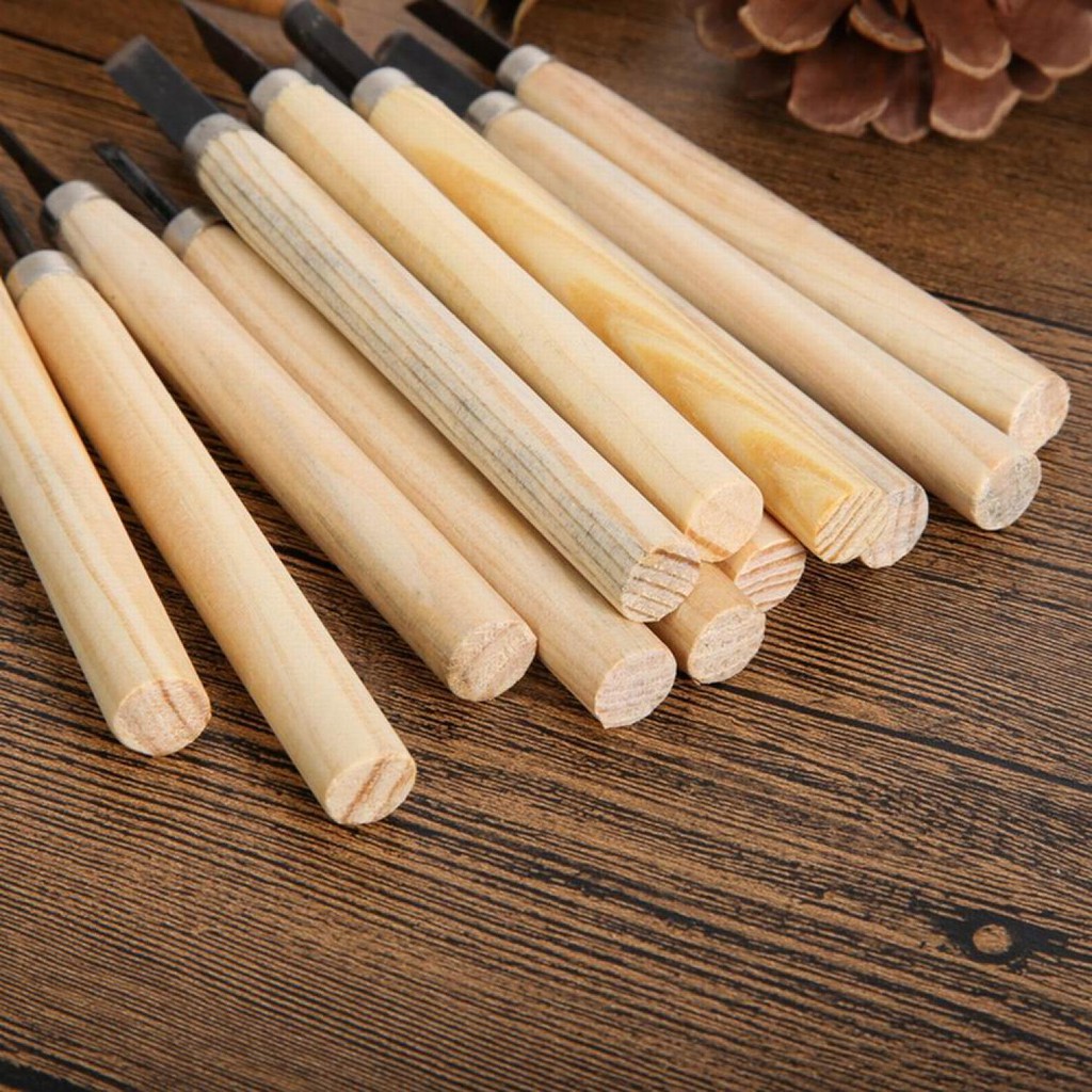 SATU Set Pisau Ukir Pahat Kayu 12 in 1 Wood Carving Knife - KSJ-12 tatah ukir mini pahat ukir kayu