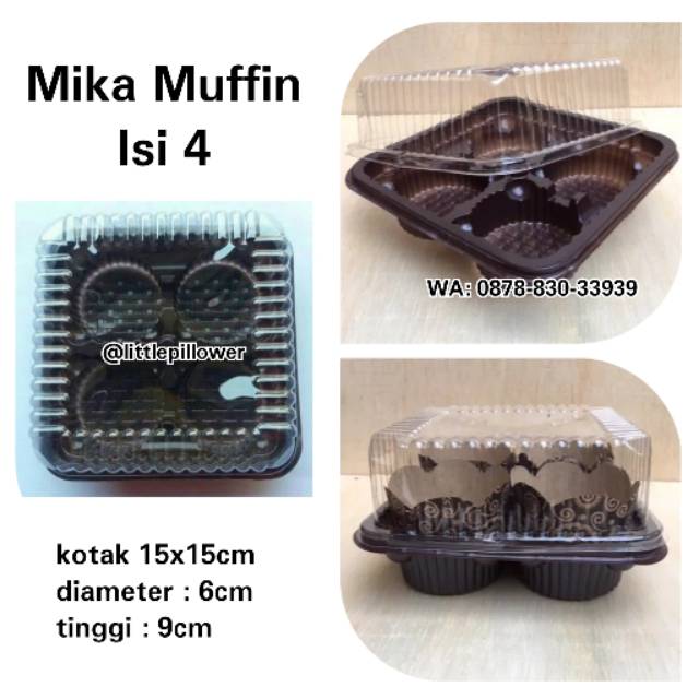 (ISI 25PCS - MUFFIN ISI 4) Mika muffin/mika cake/mika kue bolu bulat/tray mufin/box bolu bulat