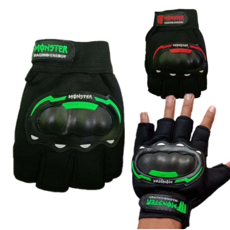 Sarung Tangan Motor Setengah Batok Monster Half Finger Sarung Tangan Biker