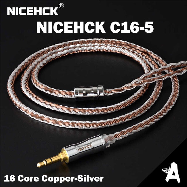 Nicehck C16-5 16 Core Kabel Copper Silver 3.5 2pin IEM Cable