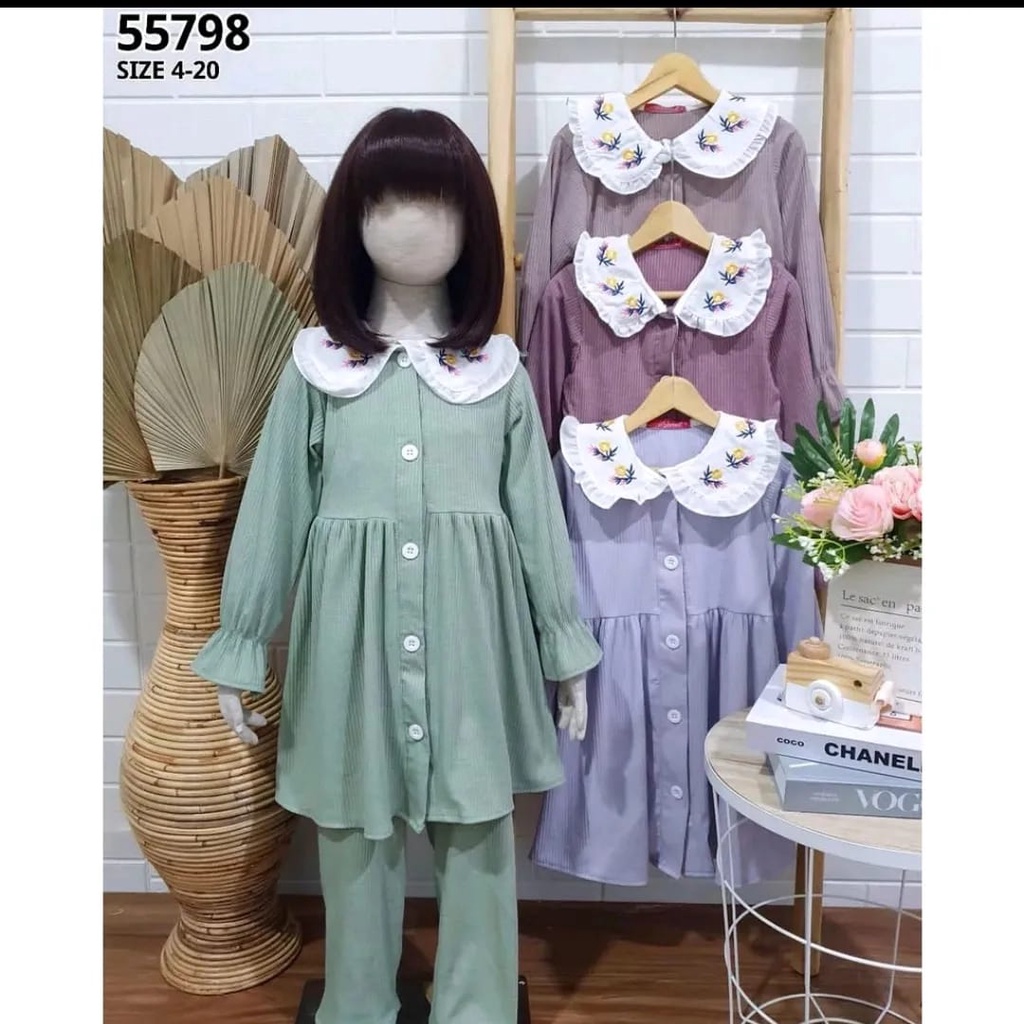 Setelan tunik bordir Catherine Kids