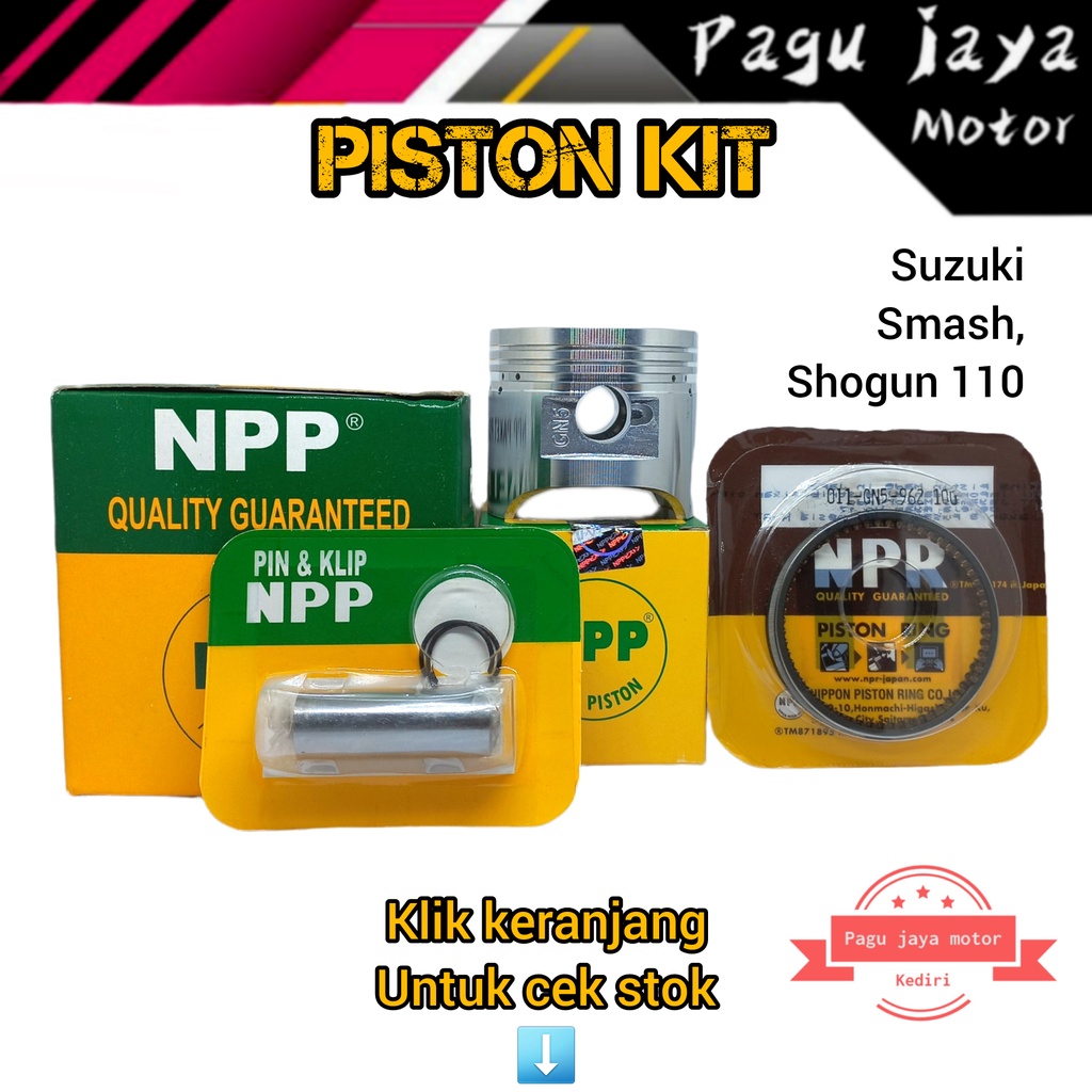 NPP PISTON KIT SEHER SEKER SET SMASH SHOGUN 110 OVERSIZE OS OVS STD 0.25 0.50 0.75 1.00