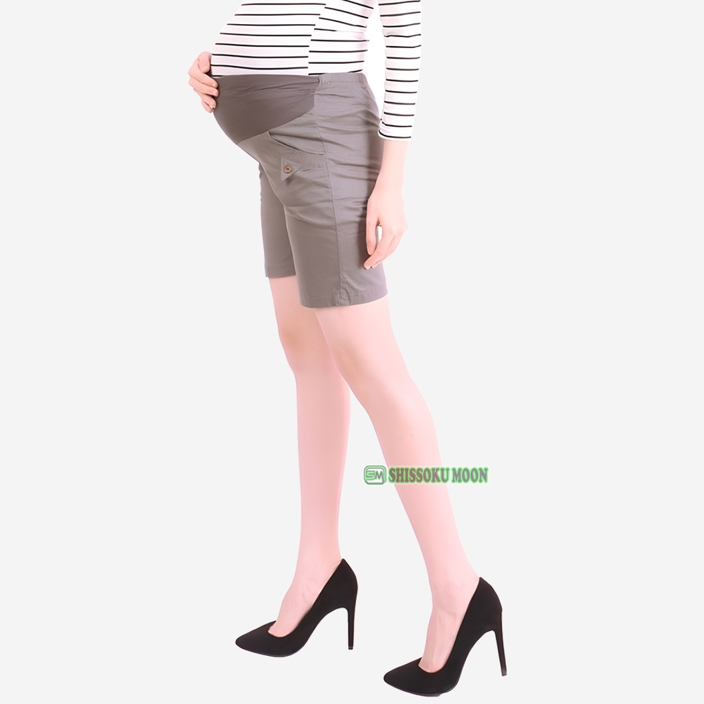 Celana Hamil Pendek - Maternity Short Pants Model Casual Bahan Twill Stretch Tebal