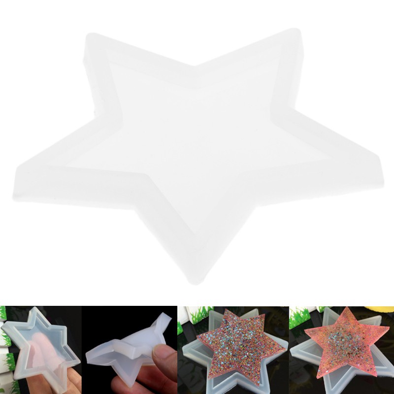 Glitter Five-pointed Star DIY Silicone Pendant Mold Making Jewelry Pendant Resin Casting