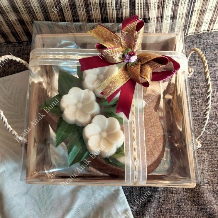 ↑ Wadah seserahan hantaran nikahan 25x25 cm box mika bok hantaran bambu wadah jenang unik temat waji