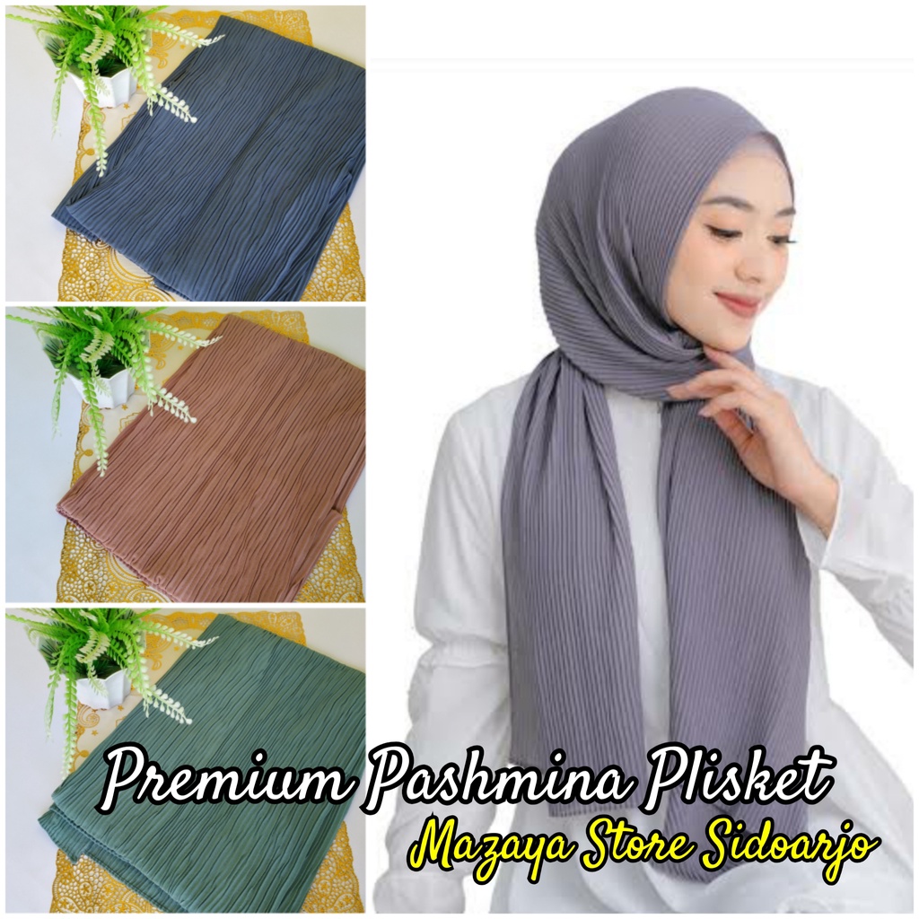 Hijab Azara - Premium Pashmina Plisket / Cerutti Uno / Hijab / Jilbab / Murah