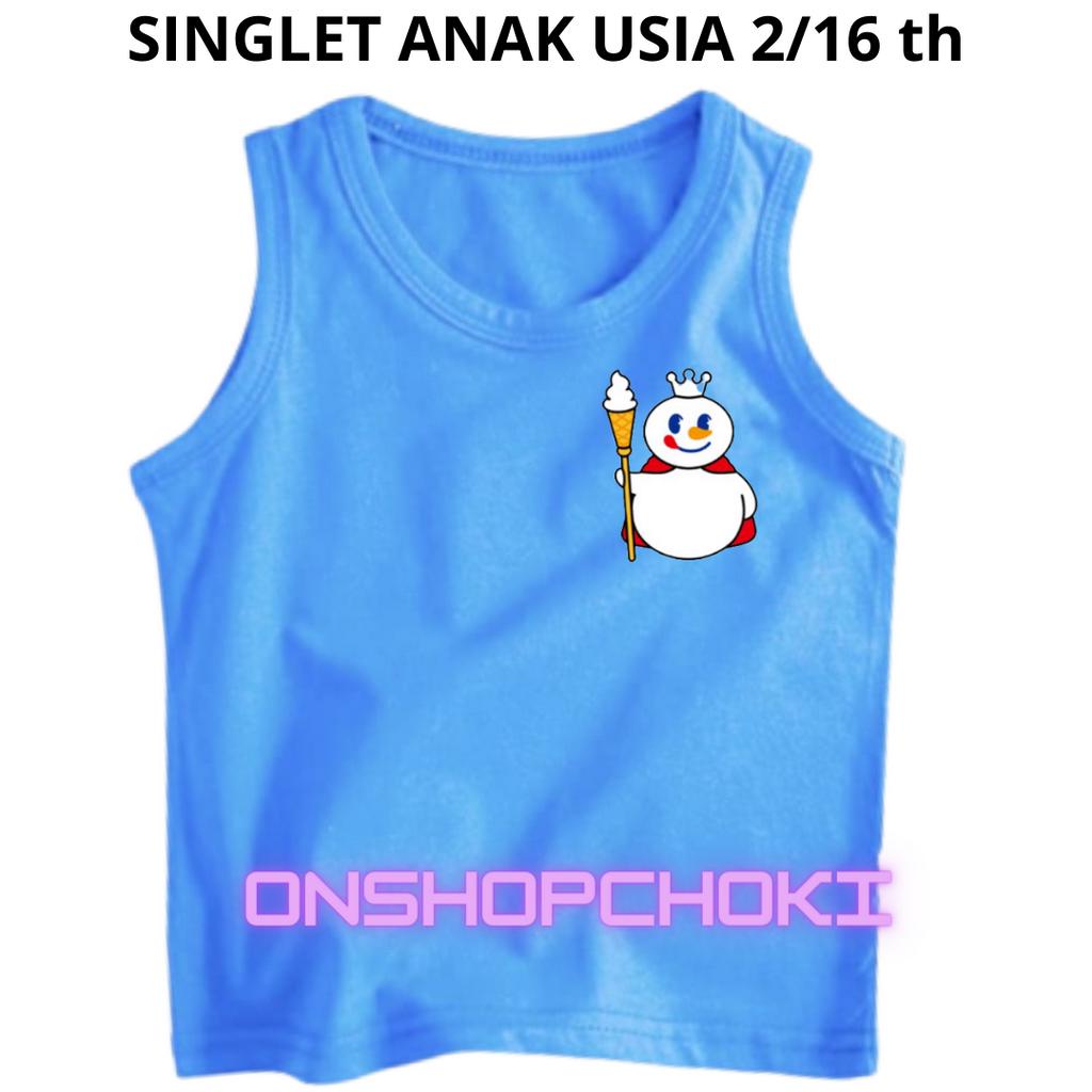 Singlet Anak Anak Laki Laki MIXUE Usia 2-16 TAHUN Tanktop Anak Baju dalaman Anak Katun Asli Ideal Untuk Anak